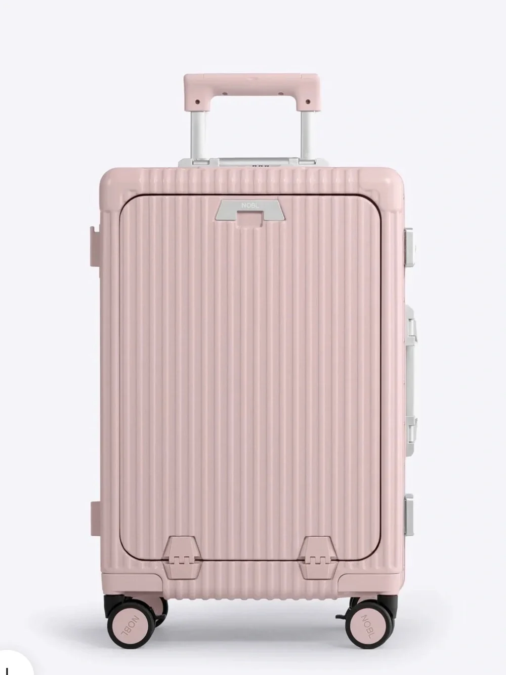 Pink Hard-Shell Rolling Storage Case with Spinner Wheels